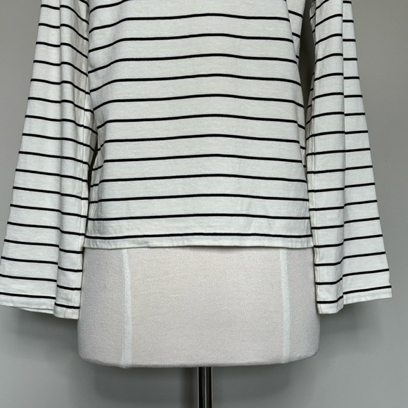 J. Crew Velvet Tie-front Top in White with Black Stripes - Picture 10 of 16
